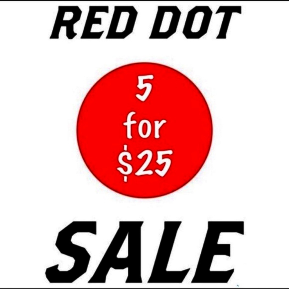 🔴🔴5 for $25 all red dot items!!!🔴🔴